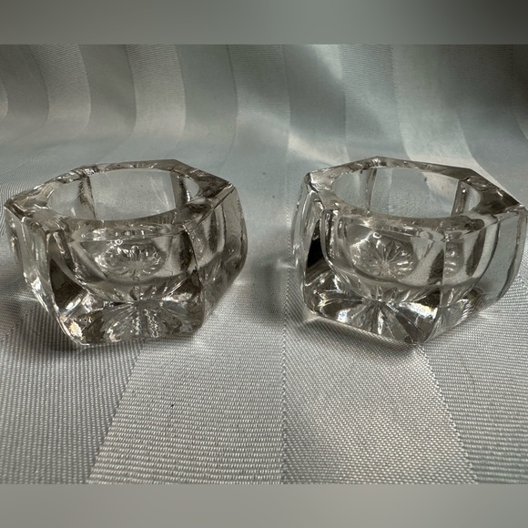 Set of 2 Vintage heavy lead crystal candle holders - Picture 5 of 7